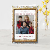 Custom Photo Glimmering Gold Foil Frame Greeting Karte (Gelbe Blume)