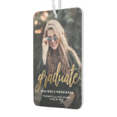 Custom Photo Gold Script Graduation Autolufterfrischer (Links)