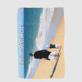 Custom Photo Golf Towel Gift Personalized Text Golfhandtuch (Vorderseite)