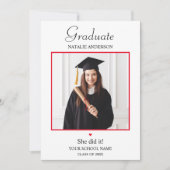 Custom Photo Graduation Announcement Card 2026 Einladung (Vorderseite)