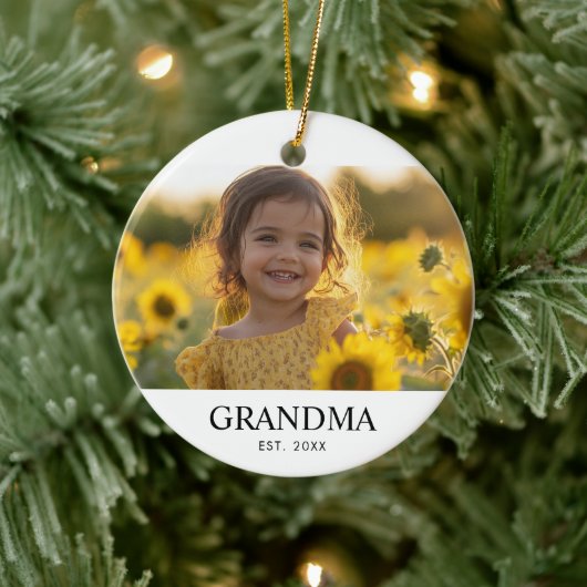 Custom Photo Grandma Keramik Ornament (Baum)