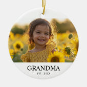 Custom Photo Grandma Keramik Ornament (Vorne)