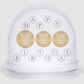 Custom Photo Happy Birthday Schneekugeln (Vorderseite)