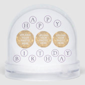 Custom Photo Happy Birthday Schneekugeln (Rückseite)