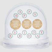 Custom Photo Happy Birthday Schneekugeln (Rückseite)