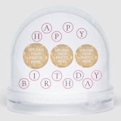 Custom Photo Happy Birthday Schneekugeln (Rückseite)