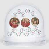 Custom Photo Happy Christmas Schneekugeln (Rückseite)