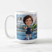 Custom Photo Head Padel/Pickleball Player Caricatu Kaffeetasse (Links)