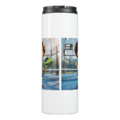 Custom Photo Head Padel/Pickleball Player Caricatu Thermosbecher (Rückseite)