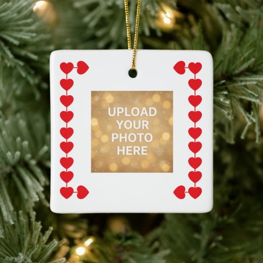 Custom photo Heart Symbols Keramikornament (Baum)