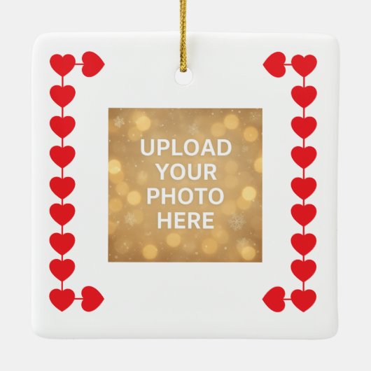 Custom photo Heart Symbols Keramikornament (Rückseite)