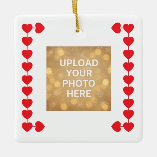 Custom photo Heart Symbols Keramikornament (Vorderseite)