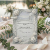 Custom Photo Hydrangea Pearl Formal Wedding Dankeskarte