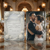 Custom Photo Hydrangea Pearl Formal Wedding Dankeskarte