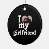 Custom Photo I Love My Girlfriend Valentine's Day Keramik Ornament (Links)