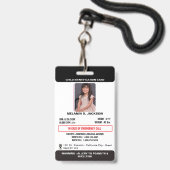 Custom Photo ID Badge for Kids with Emergency Cont Ausweis (Front with Lanyard)