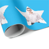 Custom Photo in a Star Shape Pattern Geschenkpapier (Rolleneckpunkt)
