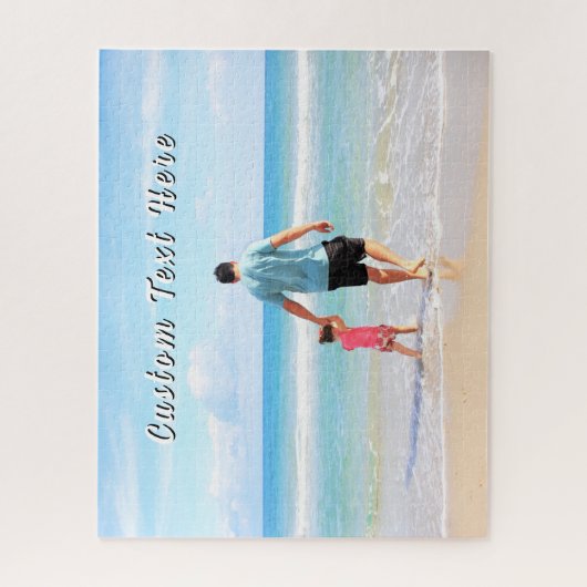 Custom Photo Jigsaw Puzzle Gift Personalized Text (Vertikal)