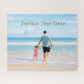 Custom Photo Jigsaw Puzzle Gift Personalized Text (Horizontal)