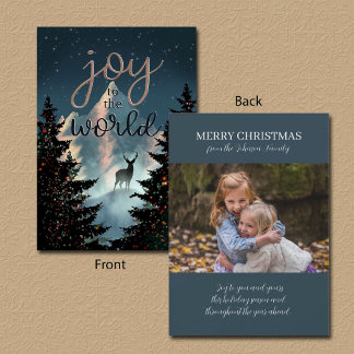 Custom Photo Joy to the World Mountain Scene Karte