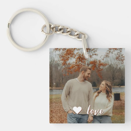 Custom Photo Keychain with Personalized Text Schlüsselanhänger (Vorderseite)
