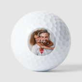 Custom Photo l Best Dad Ever & Cute Red Heart Golfball (Vorderseite)