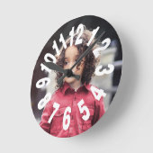 Custom Photo Large Numbers Runde Wanduhr (Winkel)