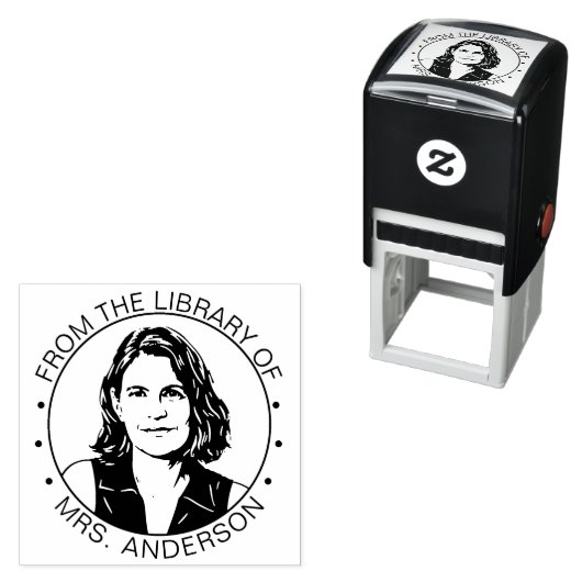 Custom Photo Library Teacher Self Inking Stamp Permastempel (Beispiel)