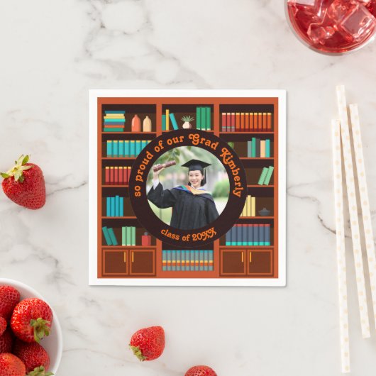 Custom Photo Library-Themed  Serviette (Beispiel)