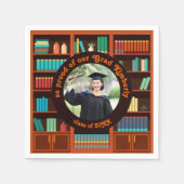 Custom Photo Library-Themed  Serviette (Vorderseite)