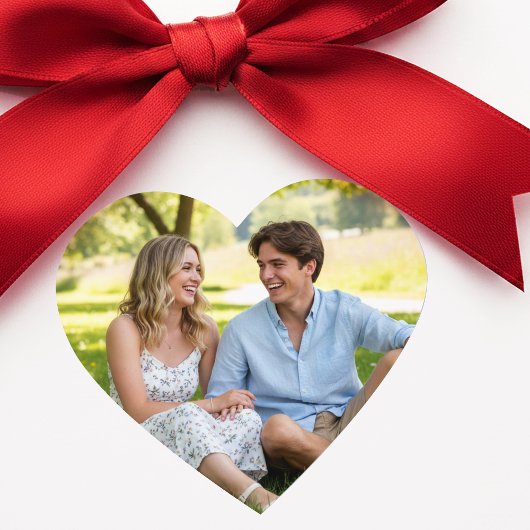 Custom Photo Love Unique Heart-Shaped Modern Herz-Aufkleber