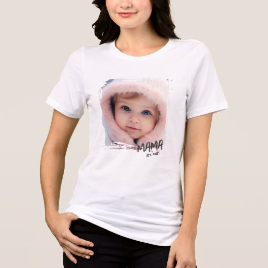 Custom Photo Mama Established Tri-Blend Shirt (Vorderseite)