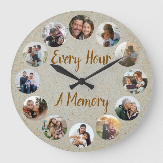Custom Photo Memory Große Wanduhr (Vorderseite)