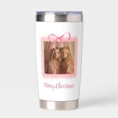 Custom Photo Merry Christmas Insulated Tumbler Thermobecher (Vorderseite)
