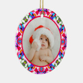 Custom Photo Merry Christmas Modern Colorful Keramik Ornament (Rechts)