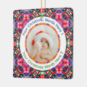 Custom Photo Merry Christmas Modern Colorful Keramikornament (Links)