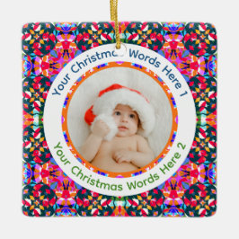 Custom Photo Merry Christmas Modern Colorful Keramikornament