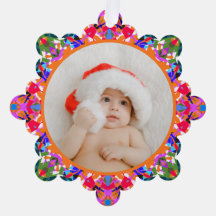 Custom Photo Merry Christmas Modern Colorful