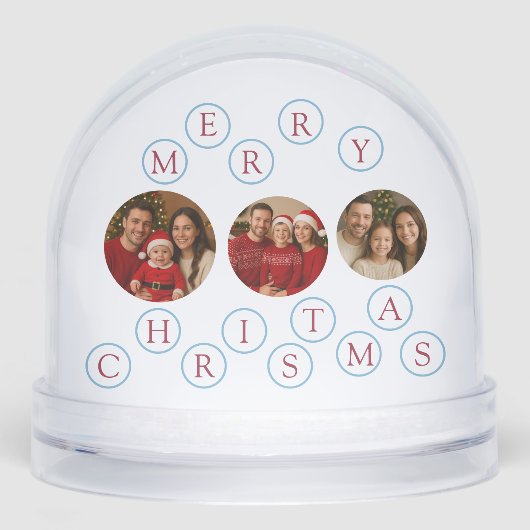 Custom Photo Merry Christmas Schneekugeln (Vorderseite)