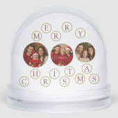 Custom Photo Merry Christmas Schneekugeln (Vorderseite)