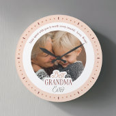Custom Photo Message Best Grandma Ever Large Clock Große Wanduhr