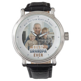 Custom Photo Message Best Grandpa Ever Armbanduhr