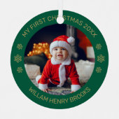 Custom Photo Metal Circle Christmas Ornament (Vorderseite)