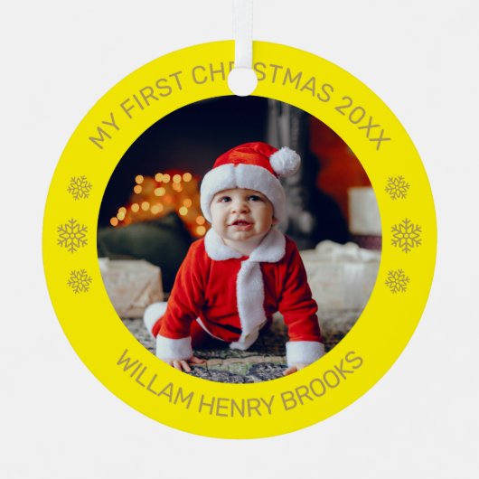 Custom Photo Metal Circle Christmas Ornament Aus Metall (Vorderseite)