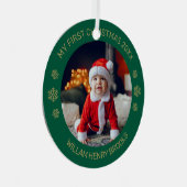 Custom Photo Metal Circle Christmas Ornament Aus Metall (Vorderseite Rechts)