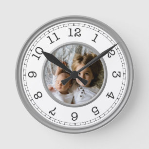 Custom Photo Modern Minimalist Runde Wanduhr