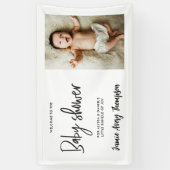 Custom photo Modern Script Baby Shower Welcome  Banner (Vertikal)