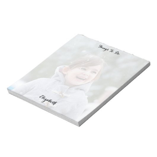 Custom Photo Monogrammed Things To Do List Notepad Notizblock (Rotiert)