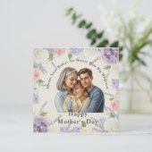 Custom Photo Mother's day Einladung (Stehend Vorderseite)