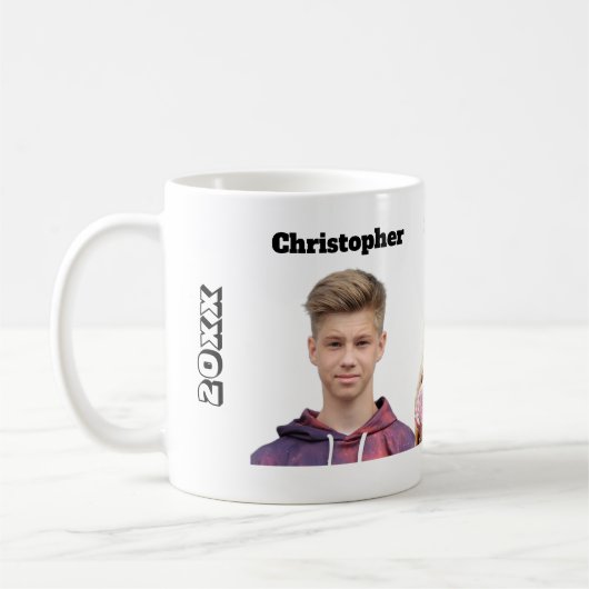 Custom Photo Mug 3 Photo Face Cutout Kaffeetasse (Links)